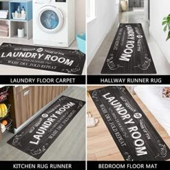 Homcomoda Farmhouse Laundry Room Runner Rugs With Rubber Backing Non Slip 20x59 Washable Laundry Room Mats Black Laundry Rugs And Mats For Laundry Room Decor -Generic Furniture Shop 519ug4dHZtL