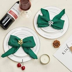 Fall Napkin Rings Set Of 4 - Easter Napkin Rings Silver Leaf Napkin Rings For Casual Place Settings, Holiday Family Dinner, Wedding