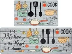 Anti Fatigue Kitchen Rugs Mats Set Of 2 Non Slip Waterproof Cushioned Comfort Floor Mats Runner Rugs Standing Mats For Kitchen Office Laundry Room 17"x27"+17"x47" 12 Anti Fatigue Kitchen Rugs Mats Set Of 2 Non Slip Waterproof Cushioned Comfort Floor Mats Runner Rugs Standing Mats For Kitchen Office Laundry Room 17"x27"+17"x47" -Generic Furniture Shop 51ATiGp06TL. AC
