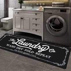 Pauwer Farmhouse Laundry Room Rugs Runner 20"x59" Long Non Slip Waterproof Laundry Mats Kitchen Floor Carpet Durable Cushioned Natural Rubber Foam Area Rug For Laundry Room Kitchen Bathroom -Generic Furniture Shop 51AVdthXhbL. AC