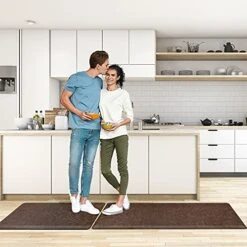 2PCS Kitchen Mat Cushioned Anti-Fatigue Floor Mat,Waterproof Non-Slip Standing Mat,Ergonomic Comfort Floor Mat Rug For Home,Office,Sink,Laundry,Desk(17.3"x28"+17.3"x60",Brown) -Generic Furniture Shop 51Auh58n0qS