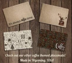 Personalized Coffee Bar Mat - Customized Burlap Placemat For Your Coffee Maker - Made In The USA -Generic Furniture Shop 51B2GL3cSoL