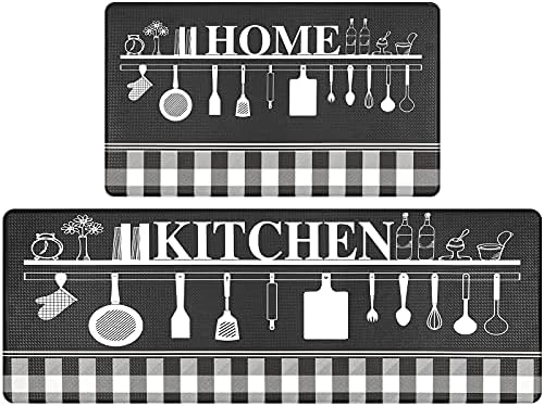 Anti Fatigue Kitchen Rugs Mats Set Of 2 Non Slip Waterproof Cushioned Comfort Floor Mats Runner Rugs Standing Mats For Kitchen Office Laundry Room 17"x27"+17"x47" 7 Anti Fatigue Kitchen Rugs Mats Set Of 2 Non Slip Waterproof Cushioned Comfort Floor Mats Runner Rugs Standing Mats For Kitchen Office Laundry Room 17"x27"+17"x47" - Image 7