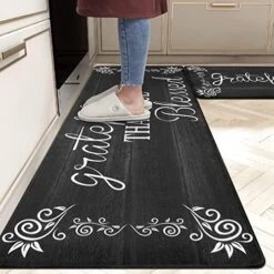 Anti Fatigue Kitchen Rug Sets 2 Piece Non Skid Waterproof Cushioned Kitchen Floor Mat Comfort Heavy Duty Standing Mats Farmhouse Kitchen Rugs And Mats Runner Rugs For Laundry -Generic Furniture Shop 51BIORaphSL. AC