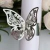 50pcs Laser Cut Butterfly Napkin Rings Holder For Dinners Tables Everyday Wedding Anniversray Party Decor Baby Bridal Shower Banquet Supply - DIY Chairs Sash Bows Tablecloth Paper Napkins (Silver)