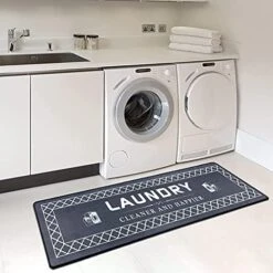 Runner Rug, 17"x59" Laundry Room Rug Memory Foam Cushioned Laundry Rugs And Mats PVC Water Proof Carpet No-Slip Anti Fatigue Floor Mat For Laundry Room,Kitchen（Black） -Generic Furniture Shop 51BT3l ZXaL. AC