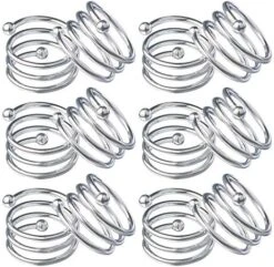 Metal Spiral Napkin Rings Round Serviette Holder Buckles Napkin Rings For Dinner, Holiday Parties, Family Gatherings, Dinner Party, Table Decorations, Set Of 6 (Silver) -Generic Furniture Shop 51BdDtpcnwL. AC