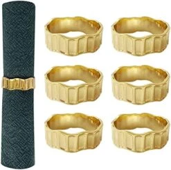Gold Napkin Rings Set Of 6, Irregular Round Napkin Holder For Wedding,Party, Thanksgiving, Christmas, Birthday, Daily Table Decoration -Generic Furniture Shop 51C66kH3G4L. AC