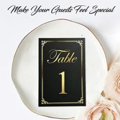 GENERIC Black And Gold Table Numbers Cards, Numbered 1-30 And Head Table Card, Wedding Table Numbers, Table Seating Cards, Gold Table Numbers Perfect For Wedding Reception -Generic Furniture Shop 51CLb14rGDL