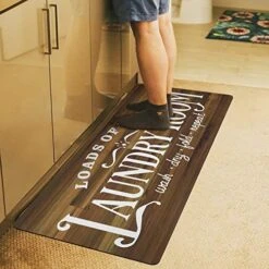 Farmhouse Laundry Room Rug Non Slip Vintage Wood Carpet For Laundry Room, Waterproof Kitchen Floor Mat Bathroom Entryway Area Rugs Decor Accessories (20''X48'' Wooden Plank) -Generic Furniture Shop 51CX5NFv3gL