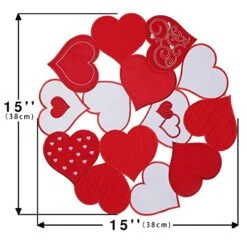 Embroidered Placemats Set Of 6, 15" Round Placemats, Marriage Proposals, Red Heart Table Placemats Indoor Outdoor Love Holiday Dining Party Decor 10 Embroidered Placemats Set Of 6, 15" Round Placemats, Marriage Proposals, Red Heart Table Placemats Indoor Outdoor Love Holiday Dining Party Decor -Generic Furniture Shop 51CfFVtOimL