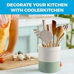 Large Ceramic Utensil Holder For Kitchen Counter - Utensil Crock - Dishwasher Safe Kitchen Utensil Holder For Kitchen Counter: Cooking Tensil Caddy For Countertop - Hold More Utensils -Generic Furniture Shop 51Cw6JxCewL