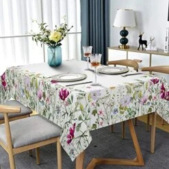 Spring Tablecloth Rectangle 52 X 70 Plant Floral Table Cloth Waterproof Oil-Proof Summer Flowers Wildflower Kitchen Spillproof Tablecloths Table Cover For Indoor And Outdoor Use 17 Spring Tablecloth Rectangle 52 X 70 Plant Floral Table Cloth Waterproof Oil-Proof Summer Flowers Wildflower Kitchen Spillproof Tablecloths Table Cover For Indoor And Outdoor Use -Generic Furniture Shop 51Dl961RUiL