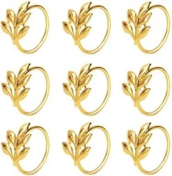 Set Of 20 Leaf Napkin Rings Metal Gold Napkin Holder Table Napkin Rings For Dinning Table Parties Everyday (Ye Zi-Gold 20) -Generic Furniture Shop 51Dnfho88tL. AC