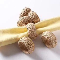 Napkin Rings Set Of 12, Rattan Napkin Holders, Napkin Rings Bulk For Party Decoration, Dinning Table, Everyday, Family Gatherings - A Great Tabletop Décor - Natural -Generic Furniture Shop 51EsG9oZNvL. AC