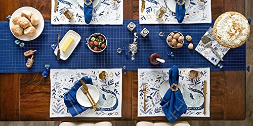 Hanukkah Tabletop Decoration Festival Of Lights Celebration Décor, Placemat Set, 20x20, Dove, 4 Piece 2 Hanukkah Tabletop Decoration Festival Of Lights Celebration Décor, Placemat Set, 20x20, Dove, 4 Piece - Image 2