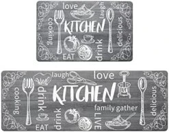 Colorful Anti Fatigue Kitchen Mat Set 2 Pieces Non Skid Waterproof Kitchen Rugs And Runner Sets Cushioned Kitchen Floor Mat Carpet Comfort Standing Mats 17"x28"+17"x48" -Generic Furniture Shop 51FUfe 5dpL. AC