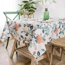 Ada Tassel Rectangle Decorative Table Cloth For Indoor Outdoor Dining Buffet Table Parities Dinner 54 Inch By 72 Inch Multi -Generic Furniture Shop 51FdwZyVKL. AC 2