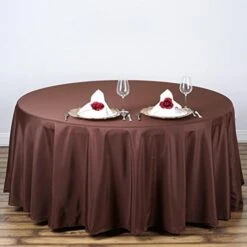 6 Pcs 108 Inch White Round Polyester Tablecloths Fabric Table Cover Linens For Wedding Party Banquet Reception Events Kitchen Dining -Generic Furniture Shop 51FhxOS1RL. AC
