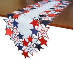 Holiday Patriotic Table Runner 4th Of July Independence Day Embroiderd Cutwork Blue&Red Stars Dresser Scarf For American Memorial Day Holiday Tabletop Decoration (Rectangular, 13"X34") 16 Holiday Patriotic Table Runner 4th Of July Independence Day Embroiderd Cutwork Blue&Red Stars Dresser Scarf For American Memorial Day Holiday Tabletop Decoration (Rectangular, 13"X34") -Generic Furniture Shop 51FlhnfxKEL. AC