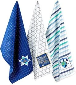 Hanukkah Kitchen Collection Festival Of Lights Celebration Decor, Dish Towel Set, 18x28, Embroidered Dreidel, 3 Piece -Generic Furniture Shop 51FsLfafJiL. AC