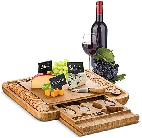 Cheese Board Gifts Set: Bamboo Large Charcuterie Boards, 4 Stainless Steel Cheese Knife & Serving Tray - Mothers Day Gift, Wedding Gifts, Housewarming Gift, Birthday Gifts For Women 5 Cheese Board Gifts Set: Bamboo Large Charcuterie Boards, 4 Stainless Steel Cheese Knife & Serving Tray - Mothers Day Gift, Wedding Gifts, Housewarming Gift, Birthday Gifts For Women - Image 5