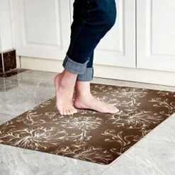 Cosilyt 1/10 Inch Ultra Thin Front Door Mat Rug Indoor Entrance Inside Non Slip, Large Waterproof Rubber Kitchen Rug And Interior Home Washable Door Mat, 24"×35", Baroque Grey -Generic Furniture Shop 51G2Z8ChqbL. AC