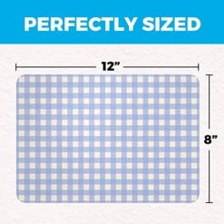 Vegan Leather PVC Blue Placemats Set Of 4 - Easy To Clean - Machine Washable, Heat Resistant, Non Slip, Stain Resistant - Kid Friendly Farmhouse Design Kitchen Table Place Mats - Indoor Or Outdoor Use -Generic Furniture Shop 51G5L0aW7TL