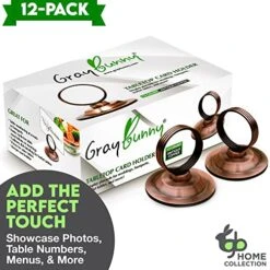 Place Card Holder (12 Pack) Antique Copper – Beautiful Rustic Table Cardholder For Wedding Tabletop Banquet Menu Holders Bronze Clip Table Reserved Seat Number Recipe Holder Restaurants Weddings Party -Generic Furniture Shop 51G63lSUXDL