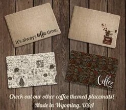Coffee Mat Placemat For Your Coffee Maker Or Espresso Machine - TWO SIZES Washable Spill Mat For Your Coffee Bar - Made In The USA (Coffee Time, 12 X 18) -Generic Furniture Shop 51GG5LNp2VL