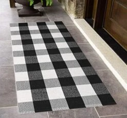 COZRAKON Buffalo Plaid Rugs Cotton Red And Black Check Rug 27.5 X 43 Inches, Hand-Woven Indoor Outdoor Area Rug For Welcome Door Mat, Front Porch, Kitchen, Entry Way, Living Room, Farmhouse -Generic Furniture Shop 51GHv1kvOML. AC