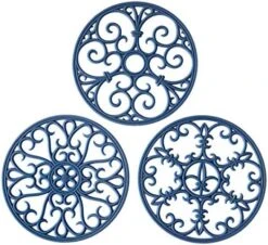 Silicone Trivet Mat - Non-Slip & Heat Resistant Kitchen Hot Pads For Countertops & Table - Kitchen Trivets For Hot Dishes & Cookware - Hot Pot Holder For Pots & Pans - Turquoise,Set Of 3 -Generic Furniture Shop 51GJTgXeUyL. AC