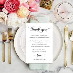 100 Wedding Thank You Place Setting Cards, Wedding Table Centerpieces And Wedding Decorations, Wedding Table Decorations, Wedding Favors For Guests, 4 X 6 In -Generic Furniture Shop 51GQu2UysXL