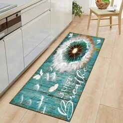 Anti-Fatigue Kitchen Rugs Blue White Flowers Dandelions Runner Rugs Non-Slip Soft Kitchen Mats Bathroom Rug Runner Doormats Carpet For Home Decor Rustic Doormat For Indoor Outdoor 60"x24" -Generic Furniture Shop 51GTkNBCwIL. AC