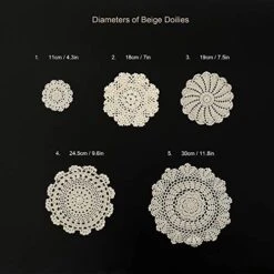 14 Pcs Cotton Crochet Doilies 4-11.5" Handmade White Beige Placemats (Beige 5pc+White 5pc+other 4pc) -Generic Furniture Shop 51GhH2xBLXL