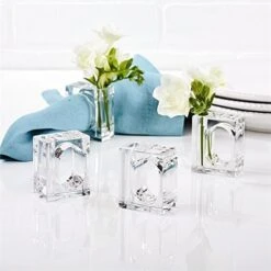 Acrylic Napkin Rings Bud Vase Flower Holder – Clear - Table Décor, 2-in 1 (Bulk Set) Wholesale (4)