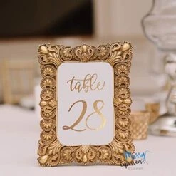 Gold Wedding Table Numbers Cards (1-30 + Head Table) 4x6 Double Sided Modern Calligraphy Foil Design Best For Receptions, Banquets, Cafés, Restaurants & Parties -Generic Furniture Shop 51HDzCY4o3L