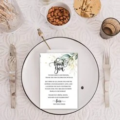 Wedding Thank You Place Setting Cards, Greenery Wedding Reception Thank You Cards, Table Centerpieces And Wedding Decorations, Wedding, Bridal, Engagement, Anniversary, 4x6 Inch, Pack Of 50 7 Wedding Thank You Place Setting Cards, Greenery Wedding Reception Thank You Cards, Table Centerpieces And Wedding Decorations, Wedding, Bridal, Engagement, Anniversary, 4x6 Inch, Pack Of 50 -Generic Furniture Shop 51HIy85h66S