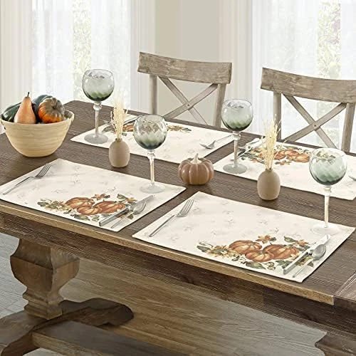 Stockbridge Pumpkin Harvest Bordered Thanksgiving, Autumn Fall Leaf, Sunflower And Acorn Border Print Easy Care Fabric Tablecloth, 60 Inch X 84 Inch Oblong/Rectangle 5 Stockbridge Pumpkin Harvest Bordered Thanksgiving, Autumn Fall Leaf, Sunflower And Acorn Border Print Easy Care Fabric Tablecloth, 60 Inch X 84 Inch Oblong/Rectangle - Image 5