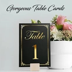 GENERIC Black And Gold Table Numbers Cards, Numbered 1-30 And Head Table Card, Wedding Table Numbers, Table Seating Cards, Gold Table Numbers Perfect For Wedding Reception -Generic Furniture Shop 51I9xS8AXGL