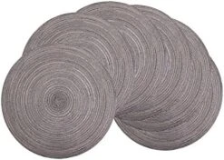 GENERIC Round Placemats Set Of 6 - Woven Red Place Mats Indoor For Dining Table - Washable Heat Resistant Farmhouse Table Mat - Plastic Vinyl Placemat - Table Mats Decorations For Dining Room -Generic Furniture Shop 51IAYrrWWgL. AC