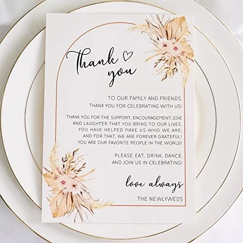 Wedding Thank You Place Setting Cards, 50 Pieces Place Cards For Table Setting, Table Place Cards For Wedding Favors, Receptions, Dinner Parties, Events And Celebrations (4 X 6 In, Floral) 14 Wedding Thank You Place Setting Cards, 50 Pieces Place Cards For Table Setting, Table Place Cards For Wedding Favors, Receptions, Dinner Parties, Events And Celebrations (4 X 6 In, Floral) - Image 14