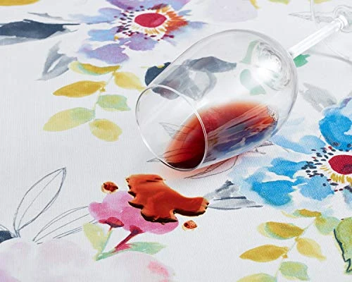 Indoor Outdoor Spillproof Fabric Tablecloth For Spring/Summer/Party/Picnic (Harper, 60" X 84" Rectangular) 1 Indoor Outdoor Spillproof Fabric Tablecloth For Spring/Summer/Party/Picnic (Harper, 60" X 84" Rectangular)