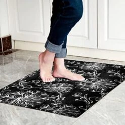 Cosilyt 1/10 Inch Ultra Thin Front Door Mat Rug Indoor Entrance Inside Non Slip, Large Waterproof Rubber Kitchen Rug And Interior Home Washable Door Mat, 24"×35", Baroque Grey -Generic Furniture Shop 51IotxZG9PL. AC