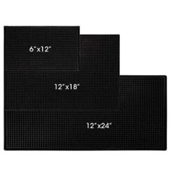 3Pcs Bar Mat Spill Mat - Quality Rubber Bar Service Spill Mat Nonslip Flexible Barber Mats For Clippers Bar Mat For Home Bar Restaurant Service Mat (3Pcs, 12×6 Inch, 18×12 Inch, 24×12 Inch