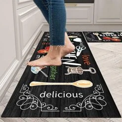 Colorful Anti Fatigue Kitchen Mat Set 2 Pieces Non Skid Waterproof Kitchen Rugs And Runner Sets Cushioned Kitchen Floor Mat Carpet Comfort Standing Mats 17"x28"+17"x48" -Generic Furniture Shop 51J4sQjClPL. AC