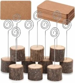 Rustic Real Wood Base Wedding Table Name Number Holder Party Decoration Card Holders Picture Memo Note Photo Clip Holder (10pcs Table Numbers) -Generic Furniture Shop 51J5AsRVVQL. AC