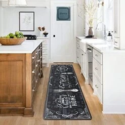 Anti Fatigue Comfort Kitchen Standing Desk Mat Decorative Ergonomic Floor Pad Kitchen Rug Waterproof Stain Resistance Non Slip Kitchen Set, 17.3''x27.6''+17.3''x47.2'', Eat Well -Generic Furniture Shop 51JMDLjYGWL. AC