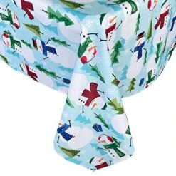 Blue Snowman Fun Christmas Fabric Tablecloth, Cheerful Snowmen And Evergreen Tree Print Xmas Soil Resistant, No Iron Easy Care Tablecloth, 52 Inch X 70 Inch Oblong/Rectangle 11 Blue Snowman Fun Christmas Fabric Tablecloth, Cheerful Snowmen And Evergreen Tree Print Xmas Soil Resistant, No Iron Easy Care Tablecloth, 52 Inch X 70 Inch Oblong/Rectangle -Generic Furniture Shop 51JhacvkvrL