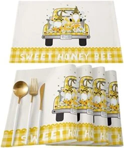 Store Placemats Yellow Truck Sweet Honey Bee Daisy Black White Grid Heat-Resistant Washable Place Mats Non Slip, Table Mats For Dinner Table Kitchen Outdoor Weeding Set Of 6 22 Store Placemats Yellow Truck Sweet Honey Bee Daisy Black White Grid Heat-Resistant Washable Place Mats Non Slip, Table Mats For Dinner Table Kitchen Outdoor Weeding Set Of 6 -Generic Furniture Shop 51JlVDJeCL. AC